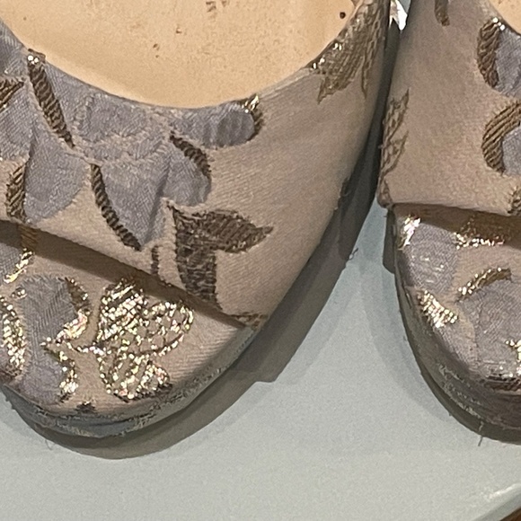 Bella Belle Catarina Blue & Silver Jacquard Platform Sandals, US Size 7 - Picture 2 of 10